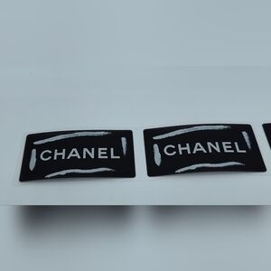 CHANEL Logo Stickers Sheet of 4 | Black & White Luxury Packaging Decals